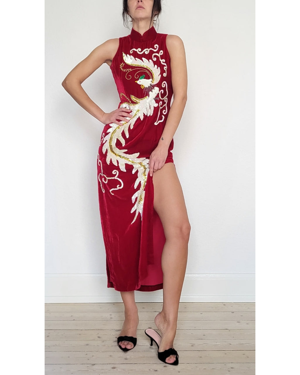 Velour cheongsam