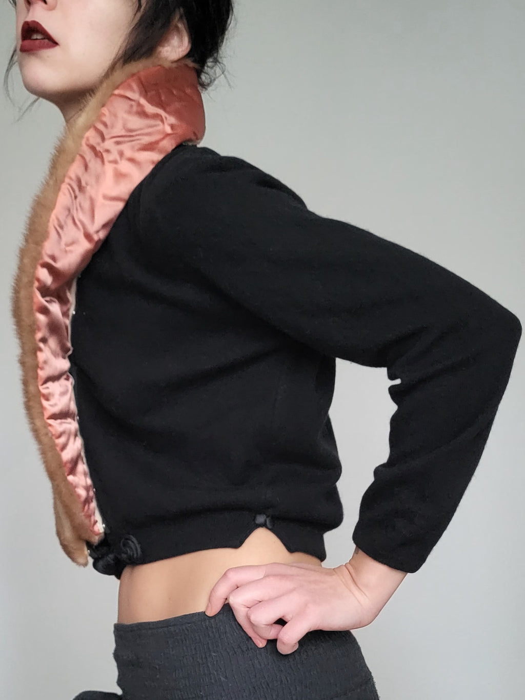 Cashmere/mink cardigan