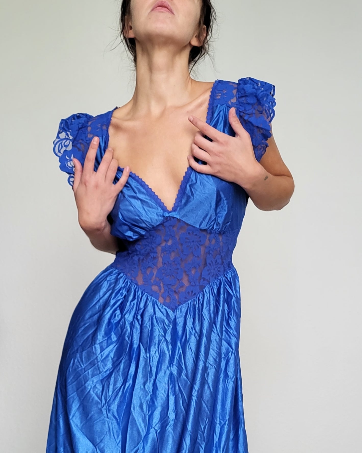 Lace Satin blue