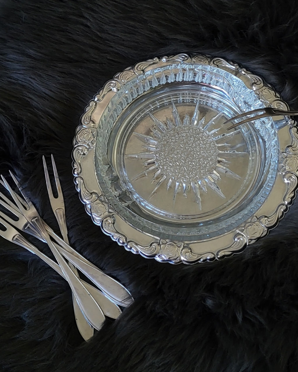 Vintage shrimps dish