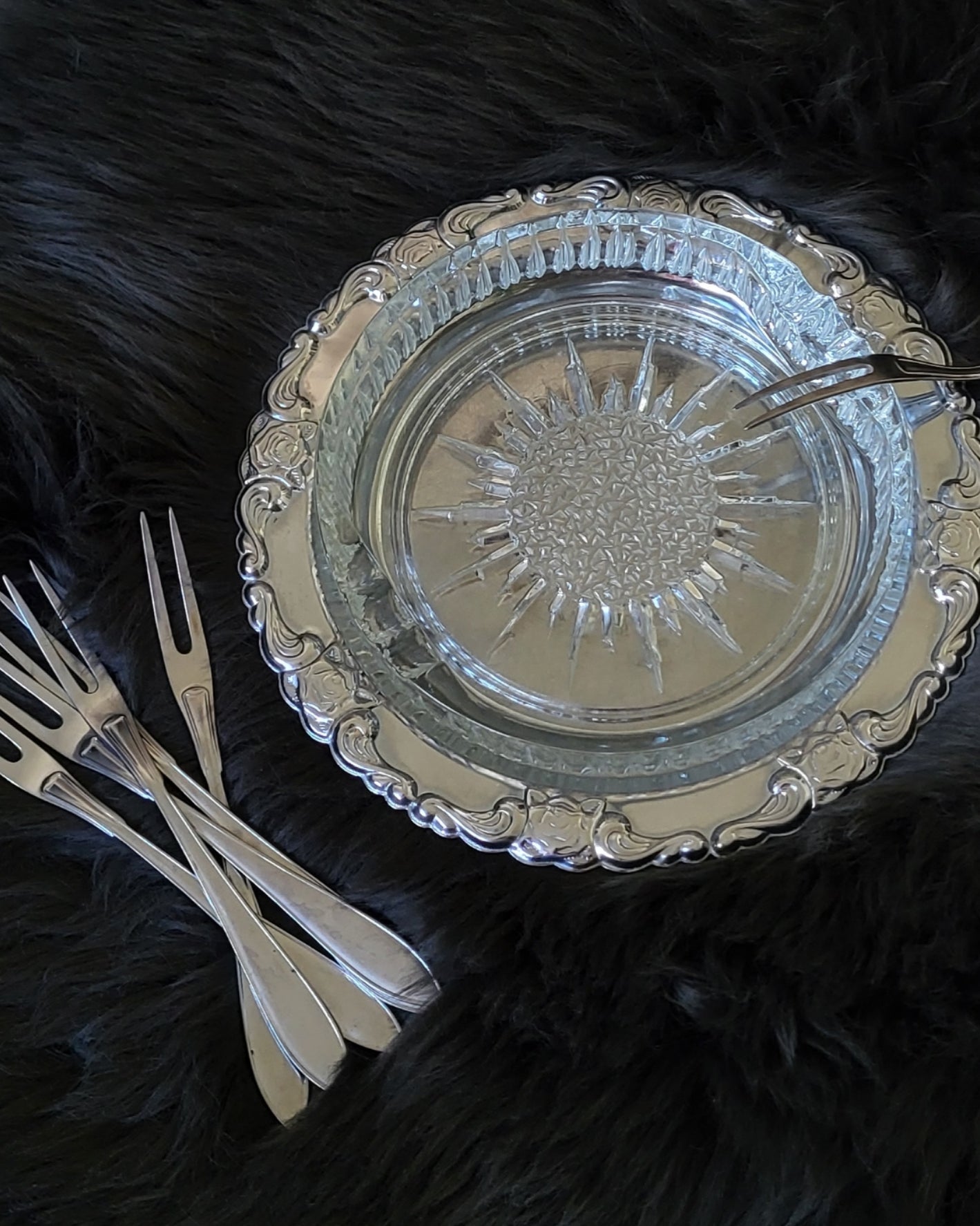 Vintage shrimps dish