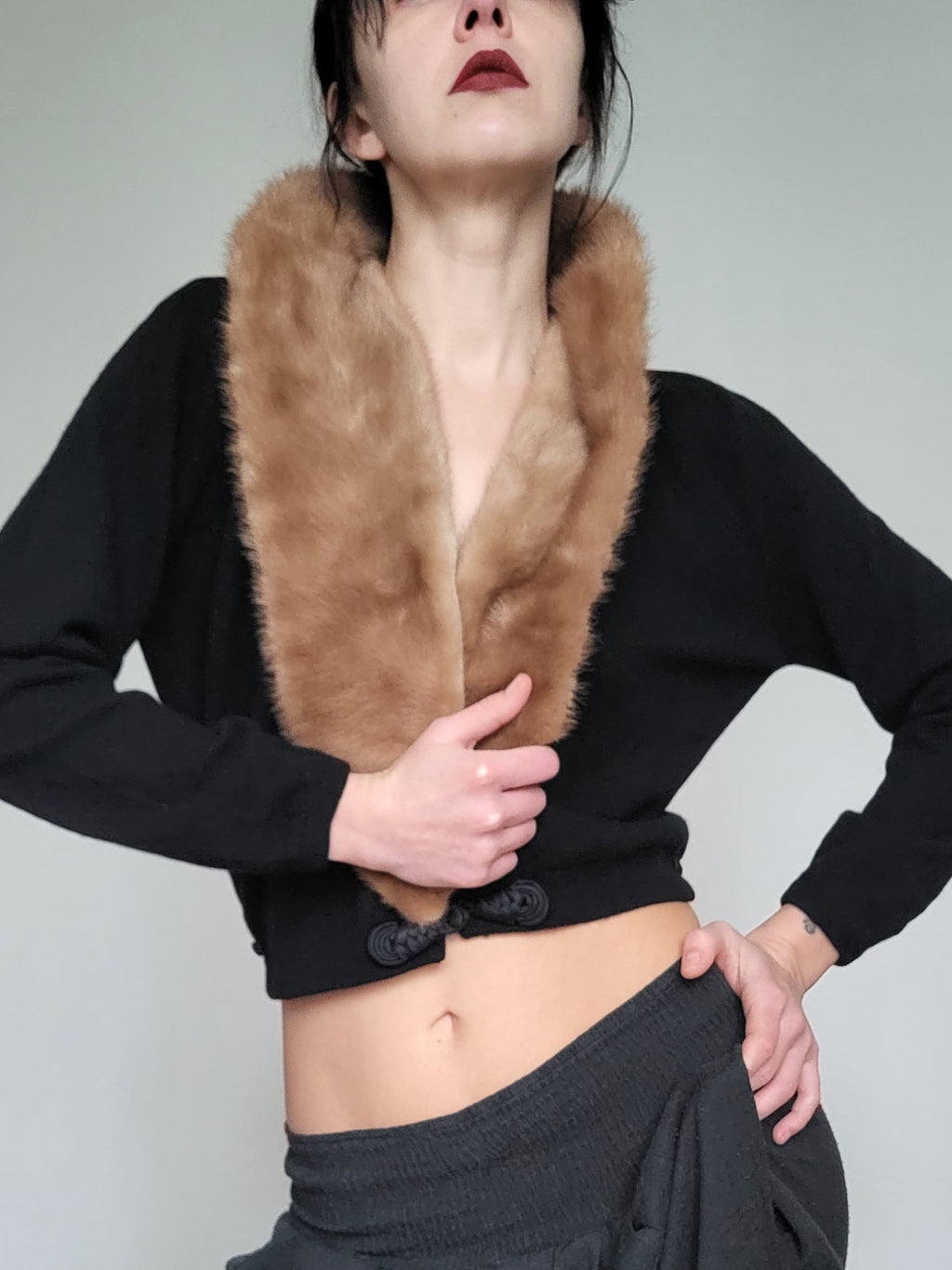 Cashmere/mink cardigan
