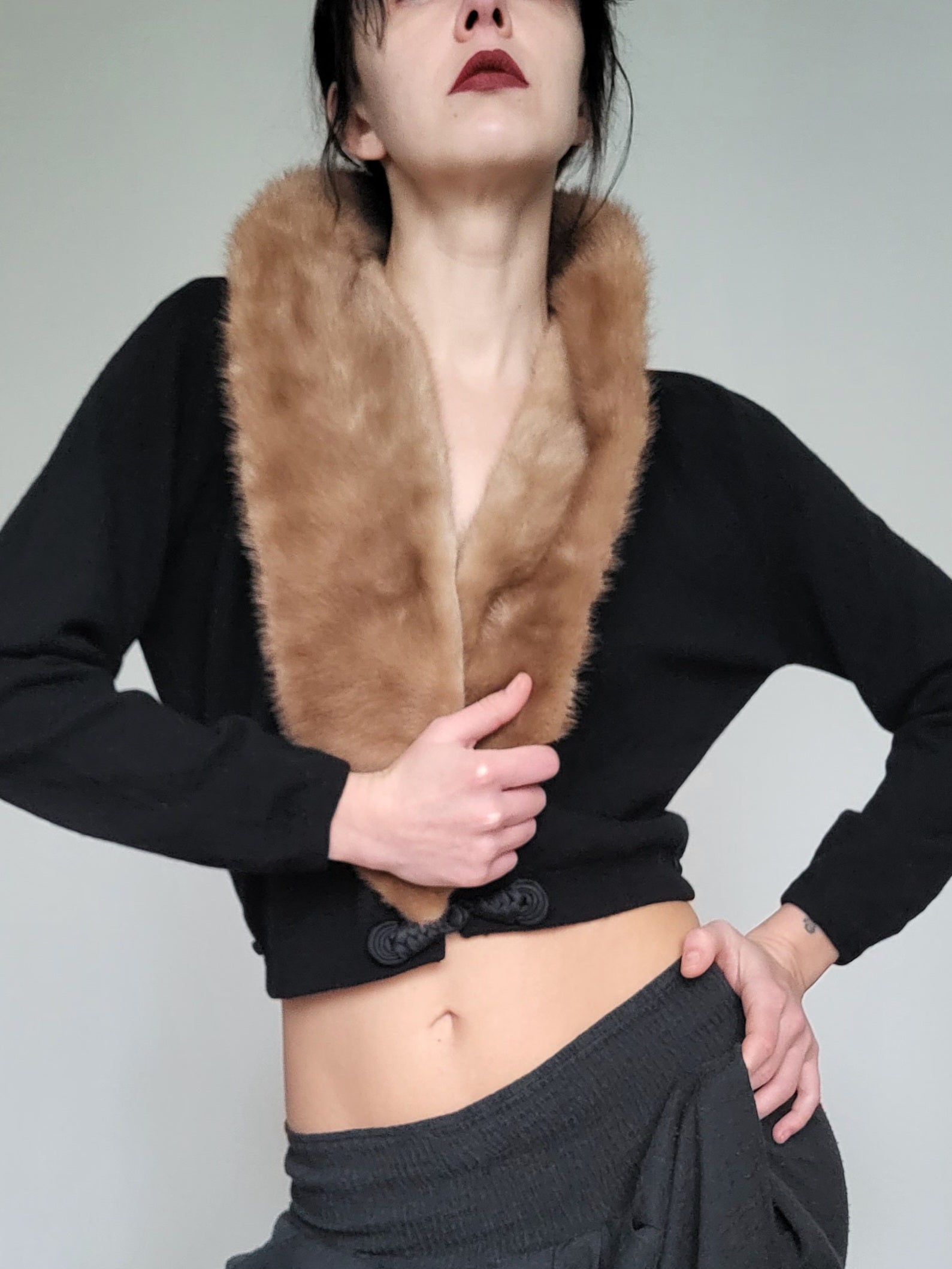 Cashmere/mink cardigan