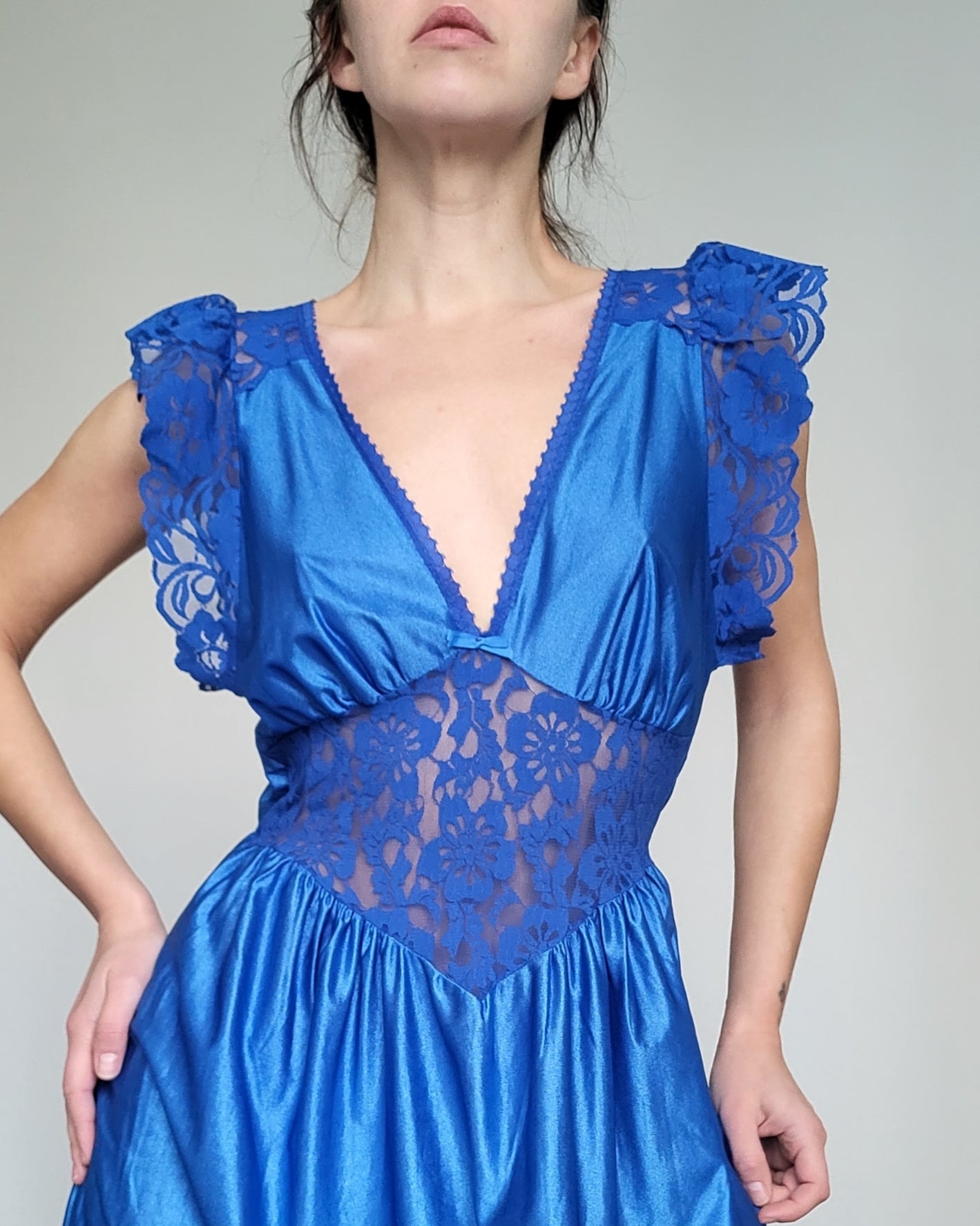 Lace Satin blue